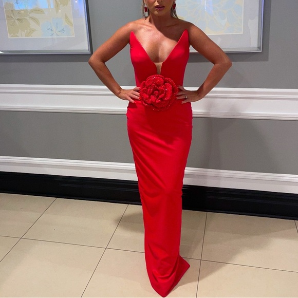 Albina Dyla Red Corset Dress - Picture 4 of 4